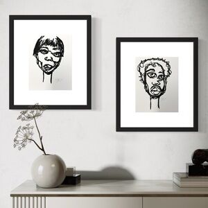 Scratchy Abstract Portraits - Original Artwork